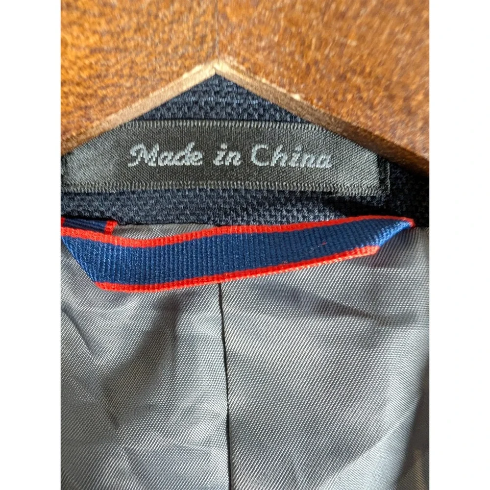 IZOD Mens Charcoal Navy Two Button Textured Blazer Sport Coat 40R Side Vent